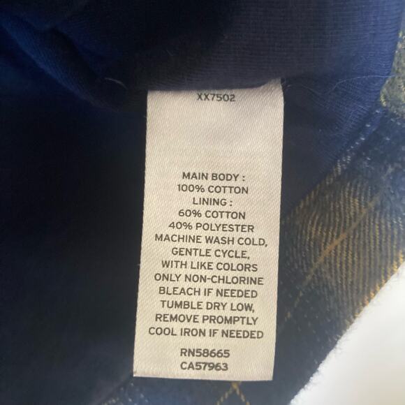 Nordstrom Flannel Long Sleeve Boy's 4 in Navy and Yellow - Picture 4 of 6